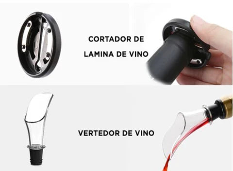 SET DESTAPADOR DE VINO ELECTRICO